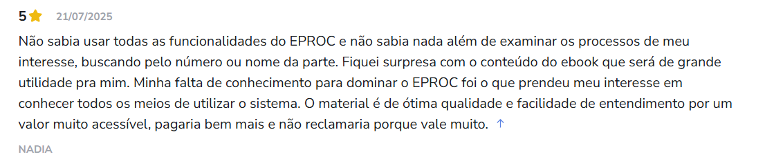 Avaliações de compradores do Dominando Eproc
